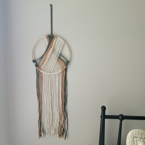 Beaded Macrame Boho Fringe Tassel Wall Art Hanging Decor - Picture 5 of 13